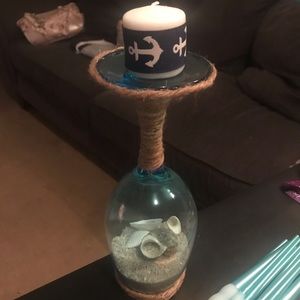 Beach theme wine glass 🏖